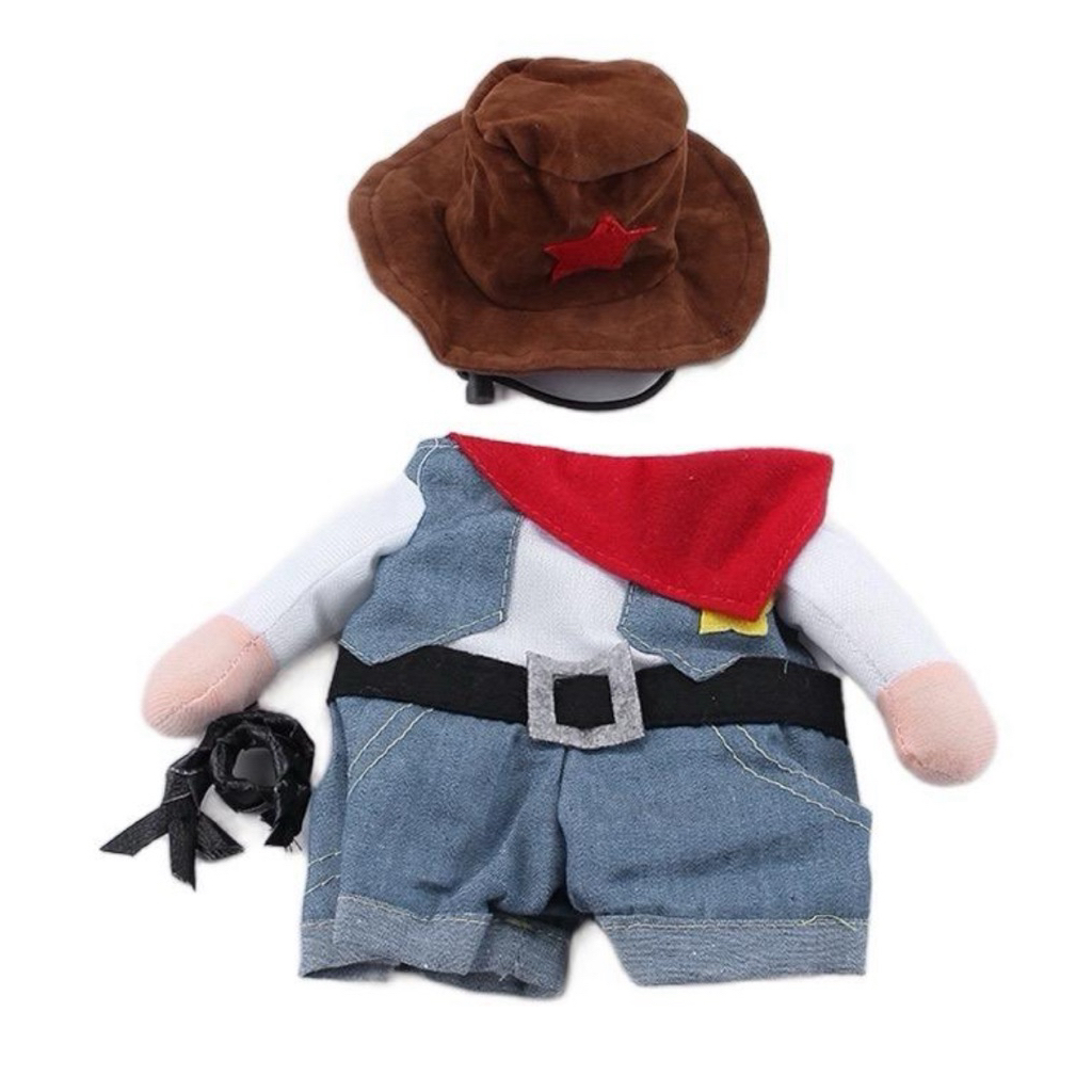 Baju kostum koboi cowboy untuk kucing dan anjing kecil