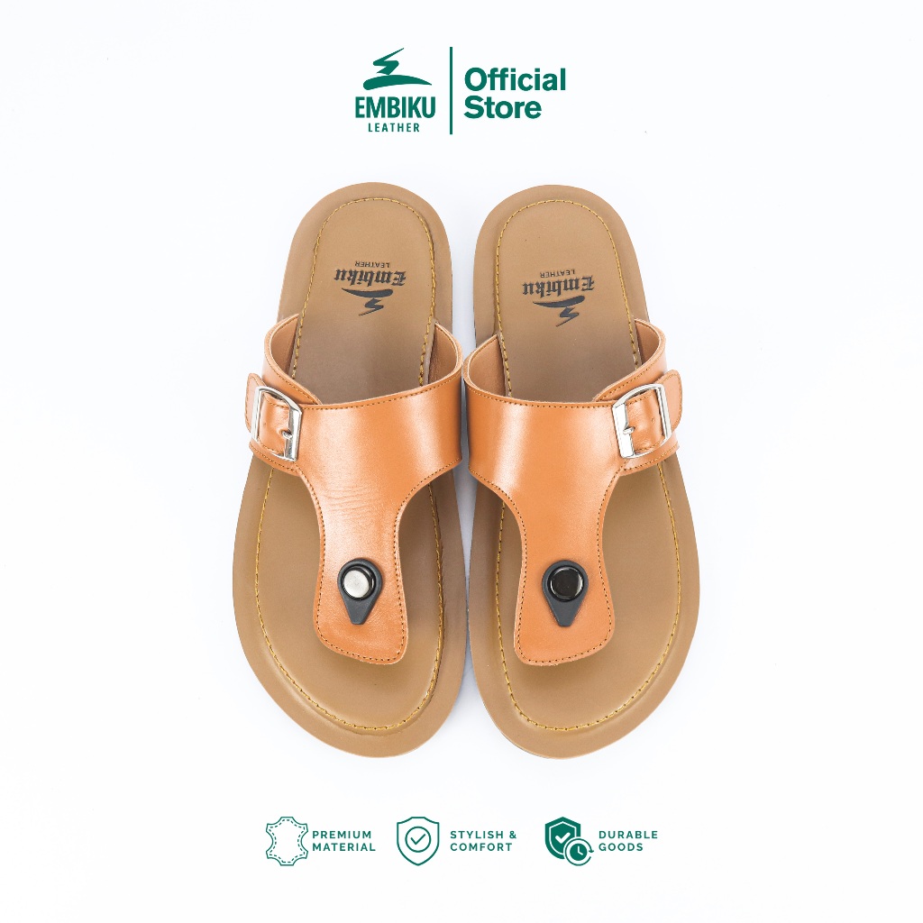 Sandal Jepit Kulit Pria - Sandal Kulit Sapi Asli - Sandal Kulit Garut