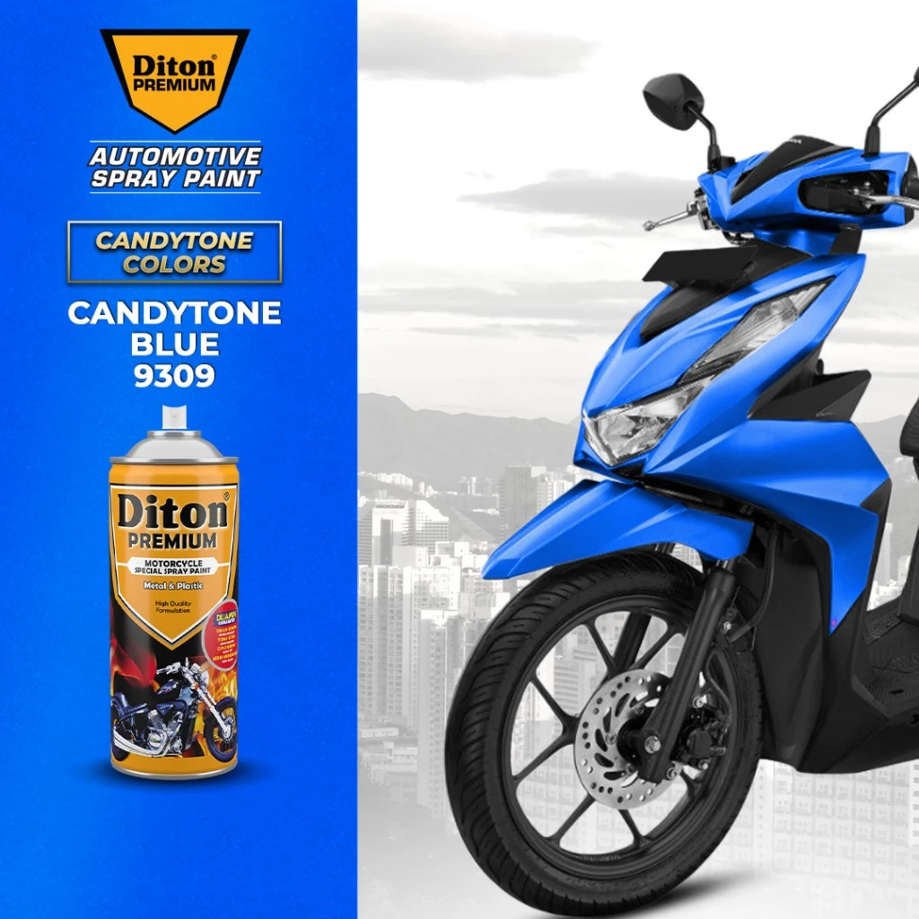 CAT SEMPROT PILOK Biru Candy DITON PREMIUM Cat Semprot Metallic & Pearl- Candy Tone Blue