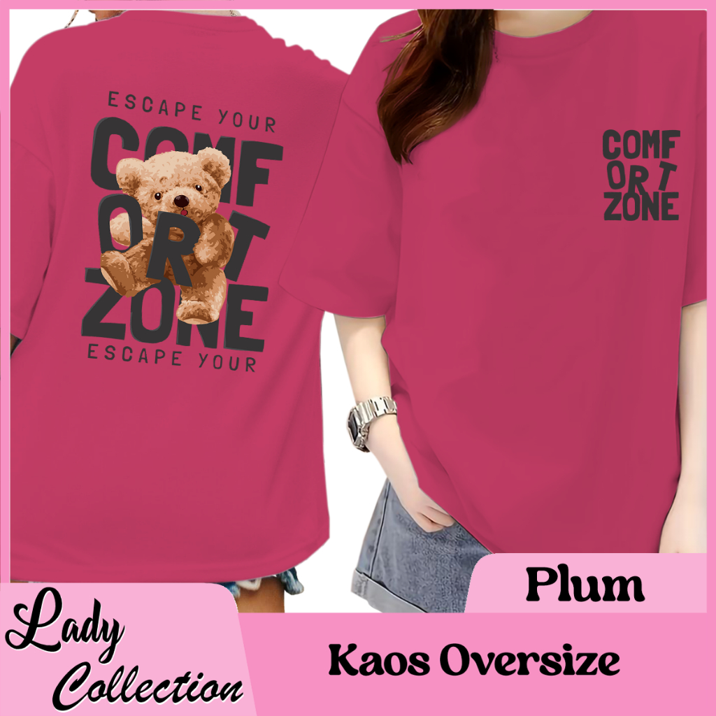 KAOS OVERSIZE WANITA / KAOS OVERSIZE / BAJU KAOS OVERIZE WANITA / KAOS WANITA OVERSIZE - BEAR COMF