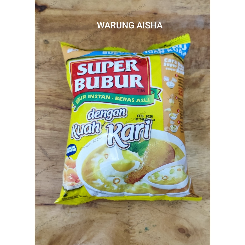 

Bubur Instan Super Bubur Kari | Soto| Ayam | Abon 45 gr