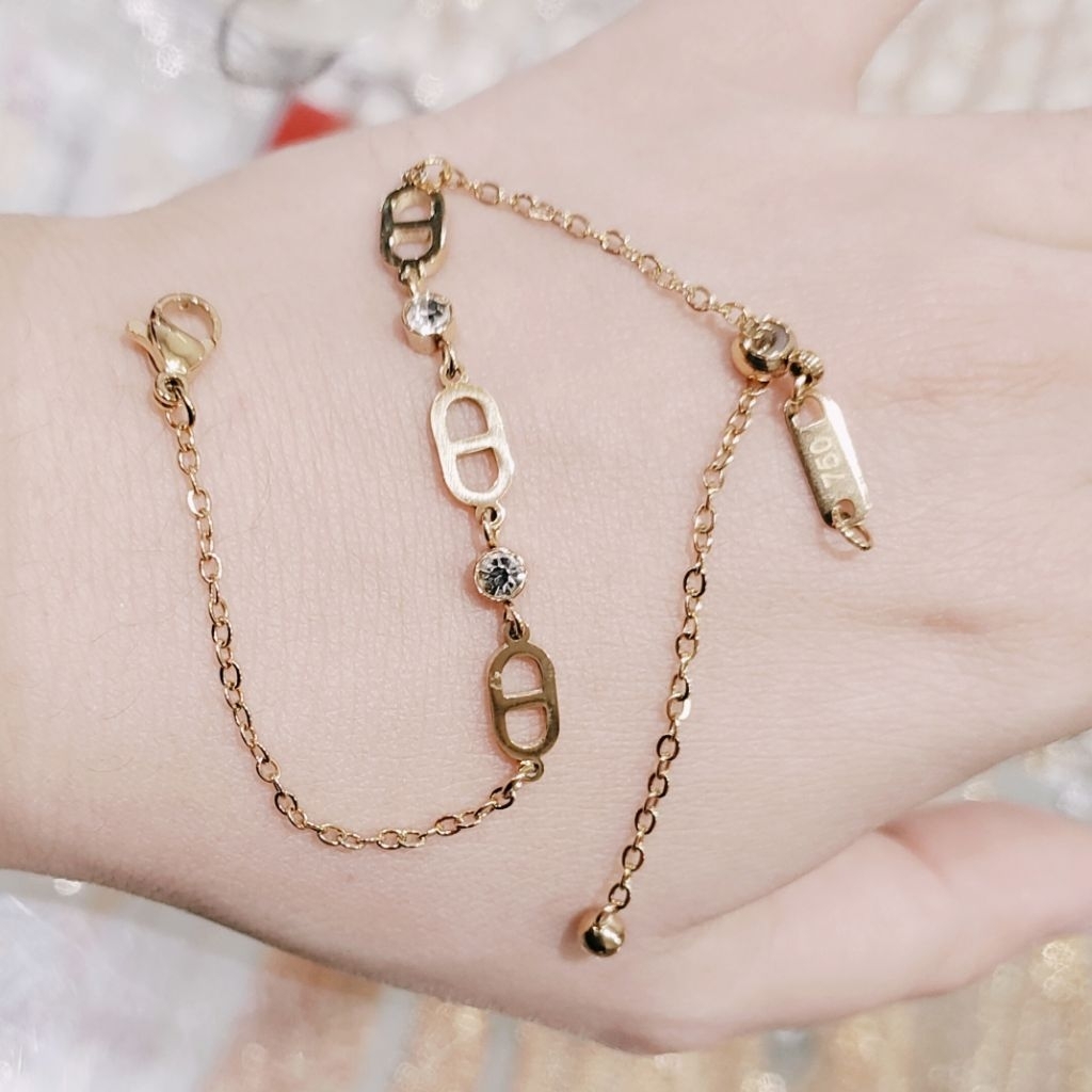 Gelang Serut Titanium CD Cap 750 Seperti Emas Asli Untuk Remaja Dan Dewasa Anti-Karat