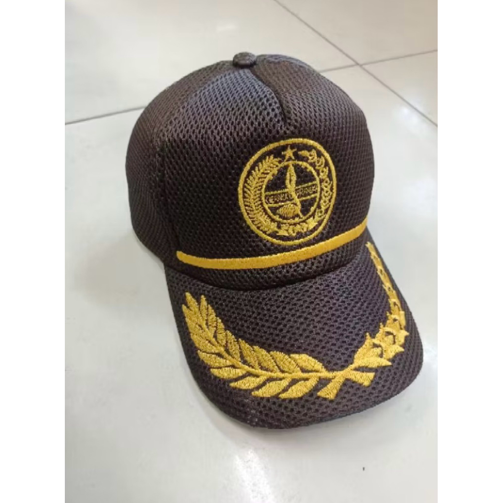 baru topi pramuka padi kapas jaring double mess model topi perwira topi pembina