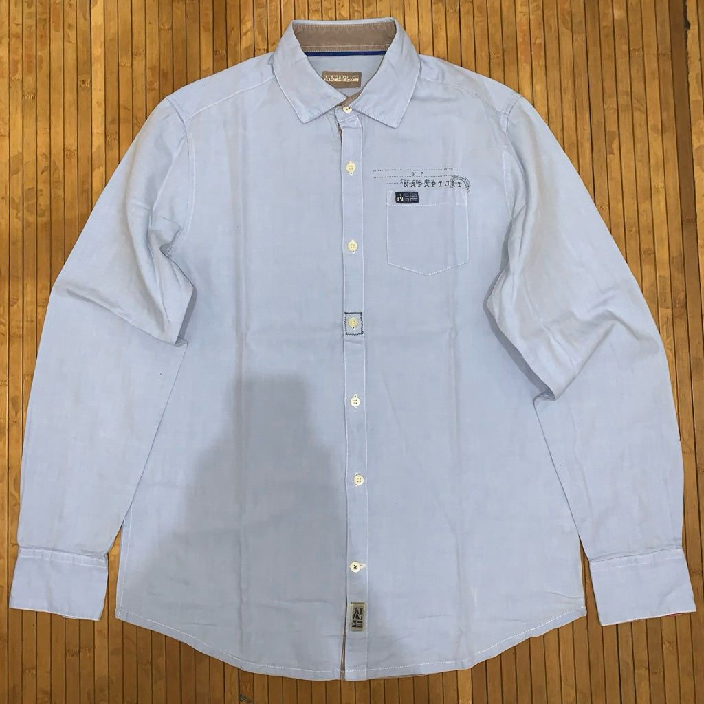 NAPAPIJRI LIGHT BLUE LONG SLEEVE SHIRT cp company