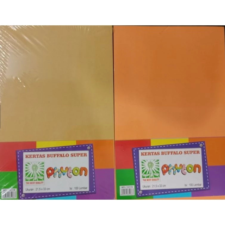 

Kertas Buffalo PHYTON Polos F/100 - 1 Pak isi 100 Lembar