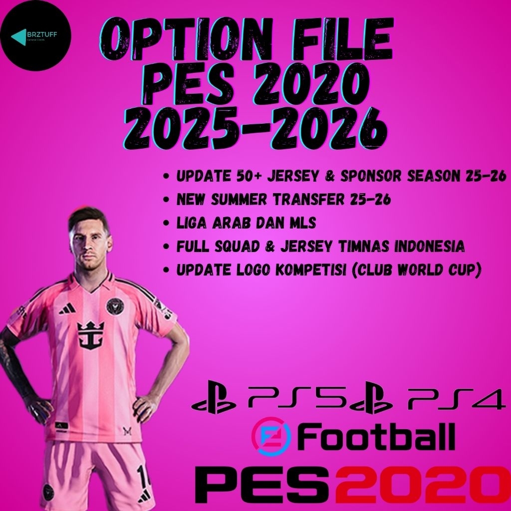 Update Patch (option file) PES 2020 PS4 PS5 2025-2026