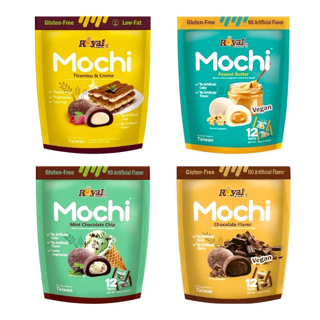 

Royal Family Mochi Peanut Butter Mint Chocolate Tiramisu Creme / Mochi Taiwan Royal Family