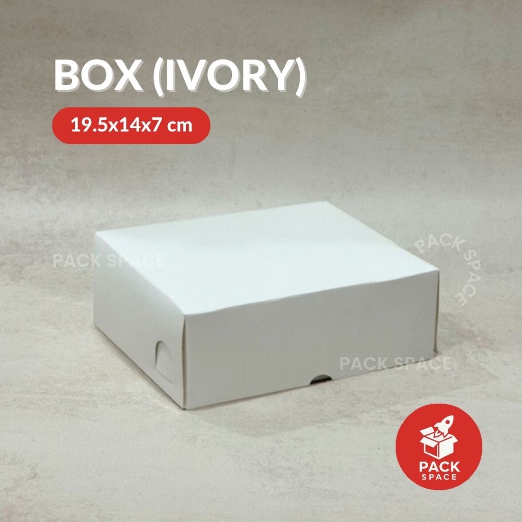 

Box Ivory Putih 19.5x14x7 CM NBK Untuk Kotak Kue Roti Snack Hampers