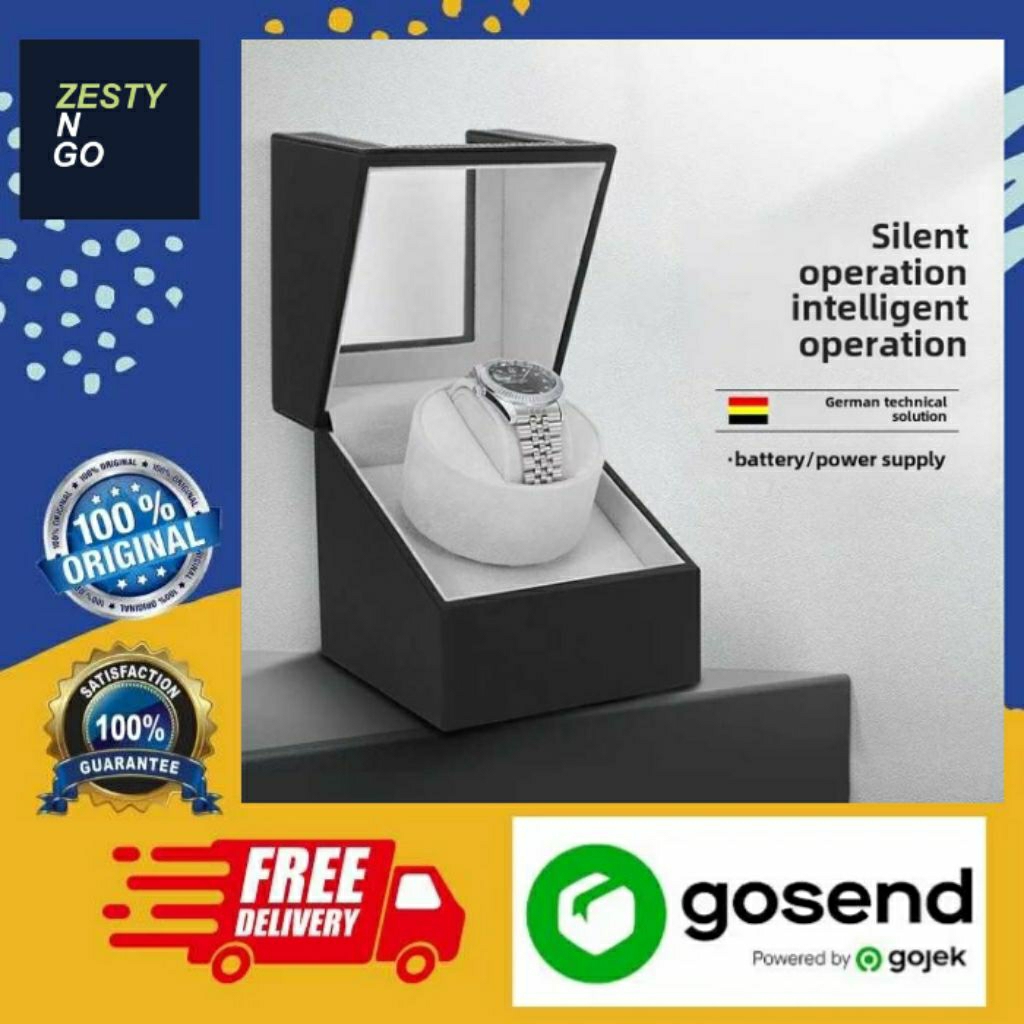 IGERN Watch Winder Pemutar Jam Tangan Otomatis 1 Slot Dual Power 13cm - IG-160
