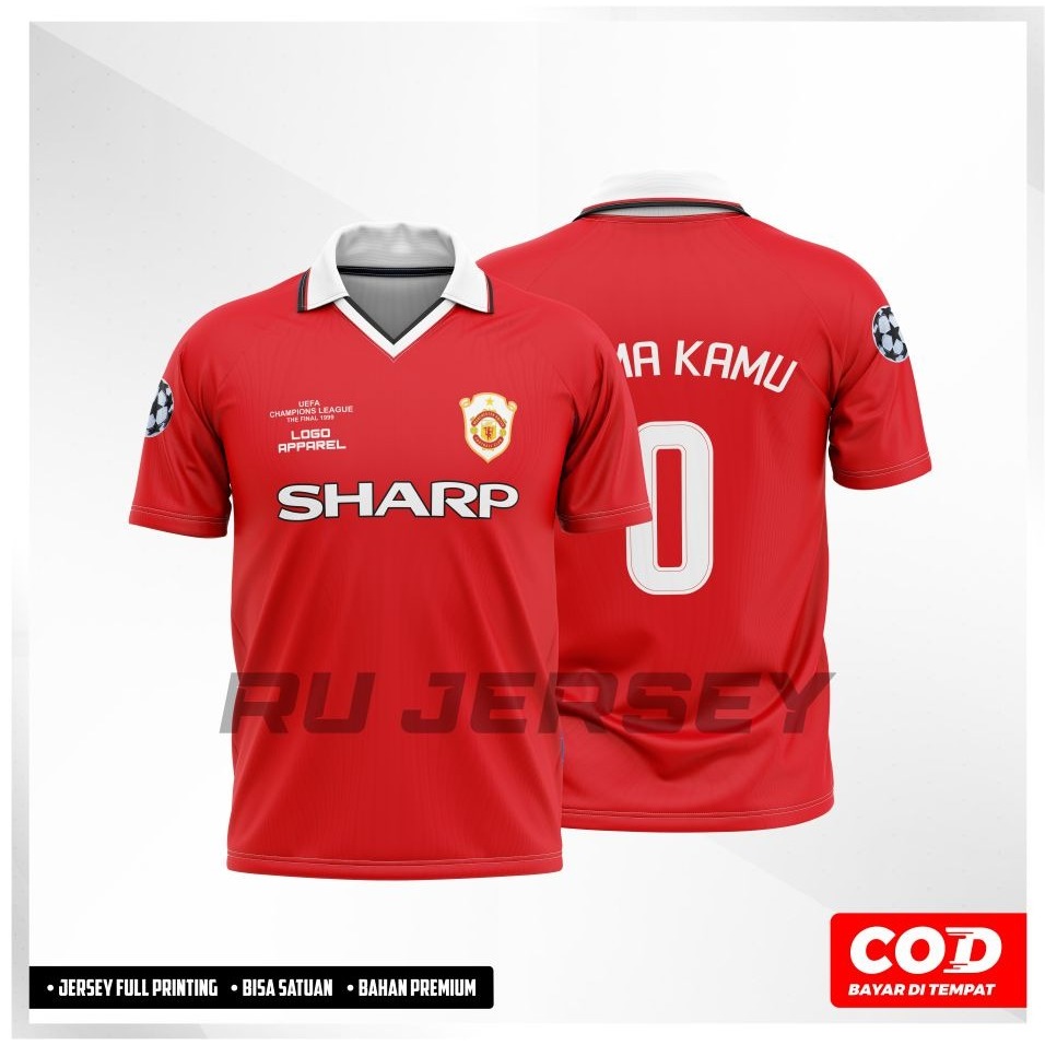 Jersey MU UTD FINAL UCL 1999 Full Printing