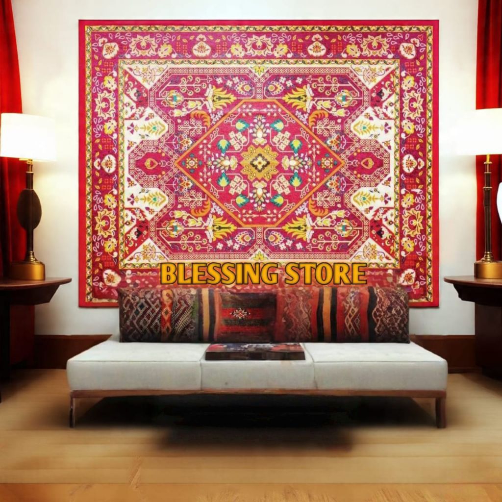 Tikar lantai empuk turki permadani bulu tebal premium motif mewah aesthetic