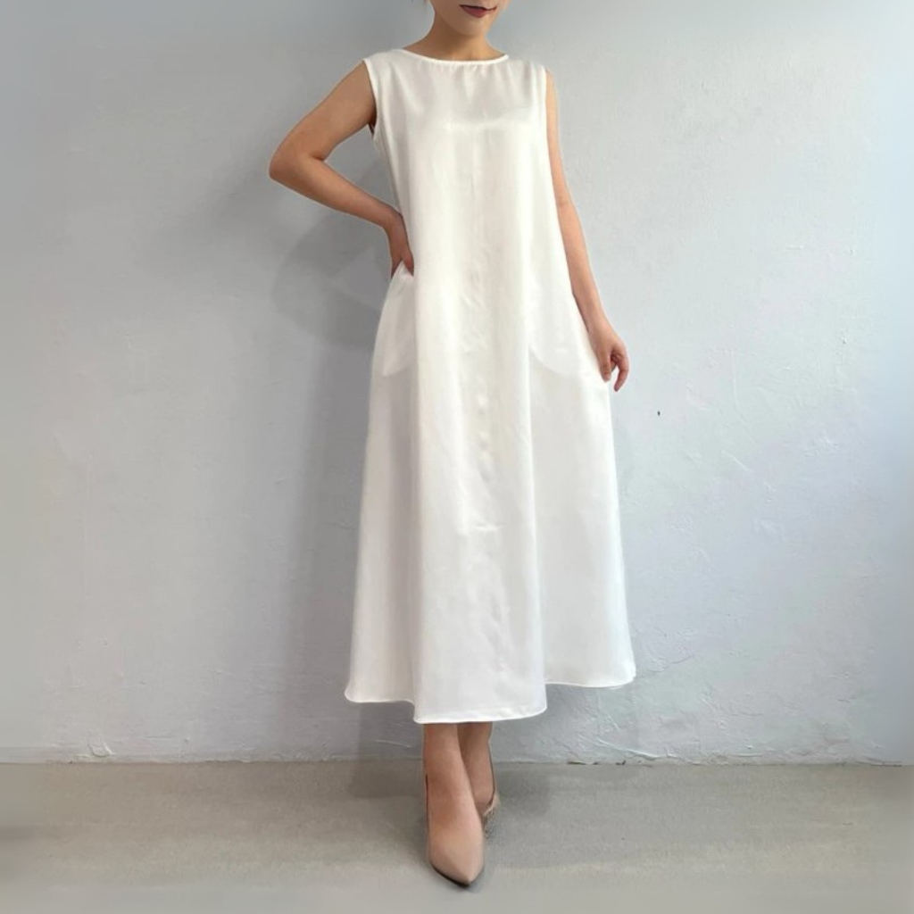 S-XXXXL Aurora Midi Dress Best Seller Bahan Satin Silk Lux Maxmara Cod Korean Party Kondangan