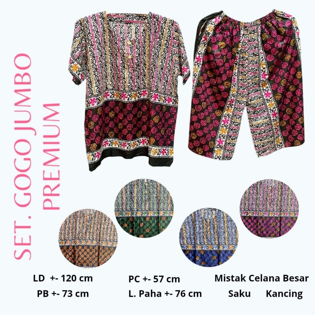 [PREMIUM] SETELAN DASTER GOGO BUSUI FRIENDLY LD 120 PB 73 PC 57 - SETCEL RAYON SUPER JUMBO CELANA PE