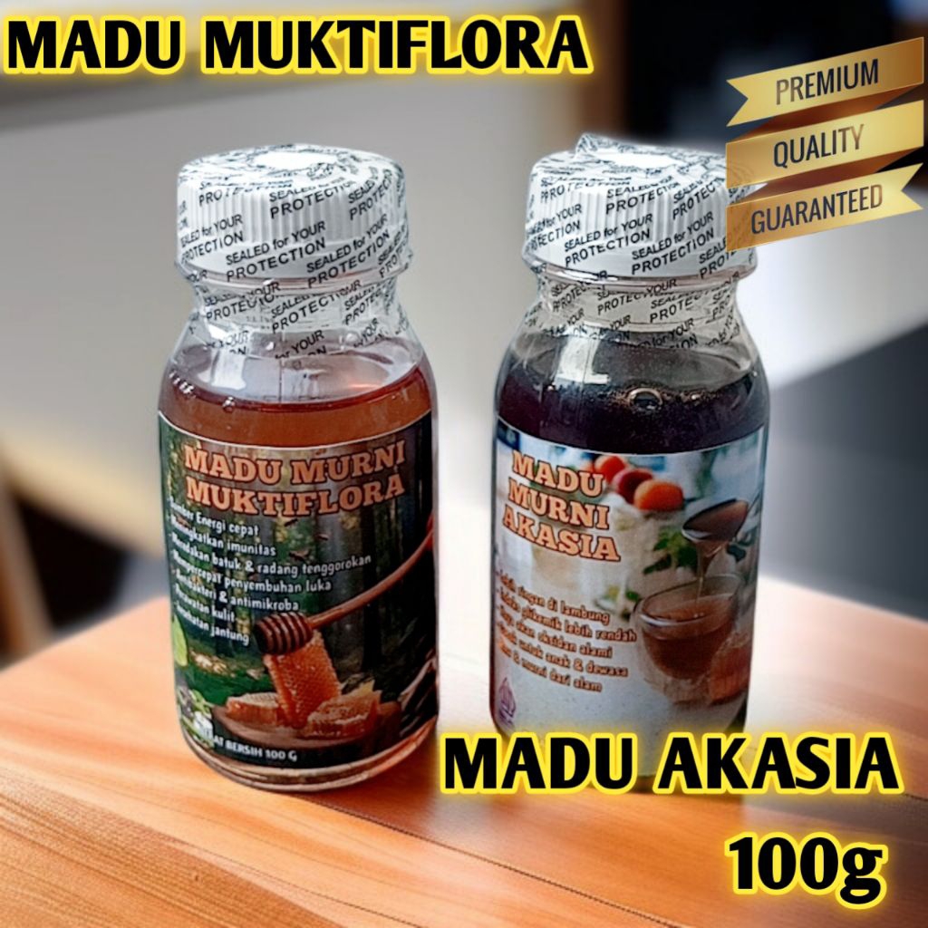 

PAKET MADU PREMIUM – Akasia & Multiflora @100g | Madu Murni Asli, Kaya Manfaat