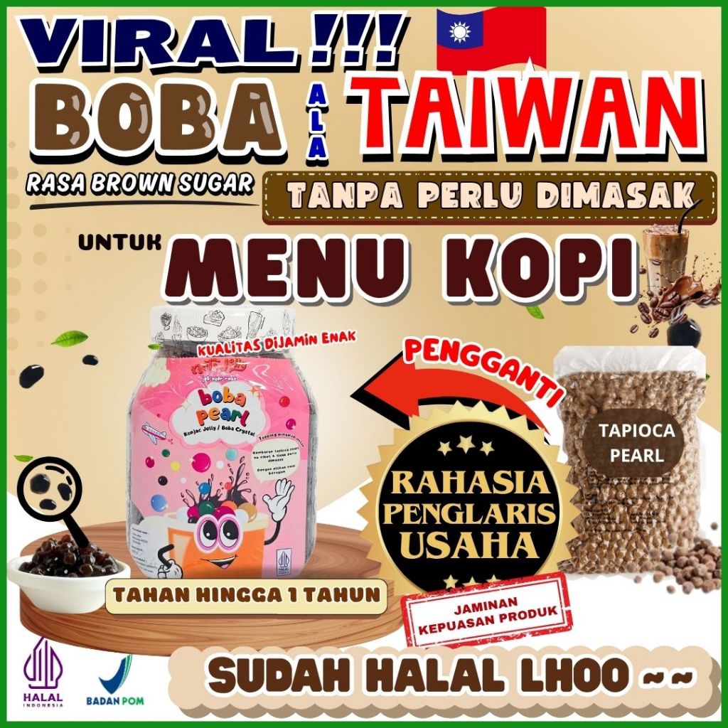 

BobaTapiocaPearlSiapSajiKombinasi COCOFREO Bubuk Minuman Powder Drink - Boba Pearl Brown Sugar 500 Gram | Cocok Untuk Semua Jenis Minuman