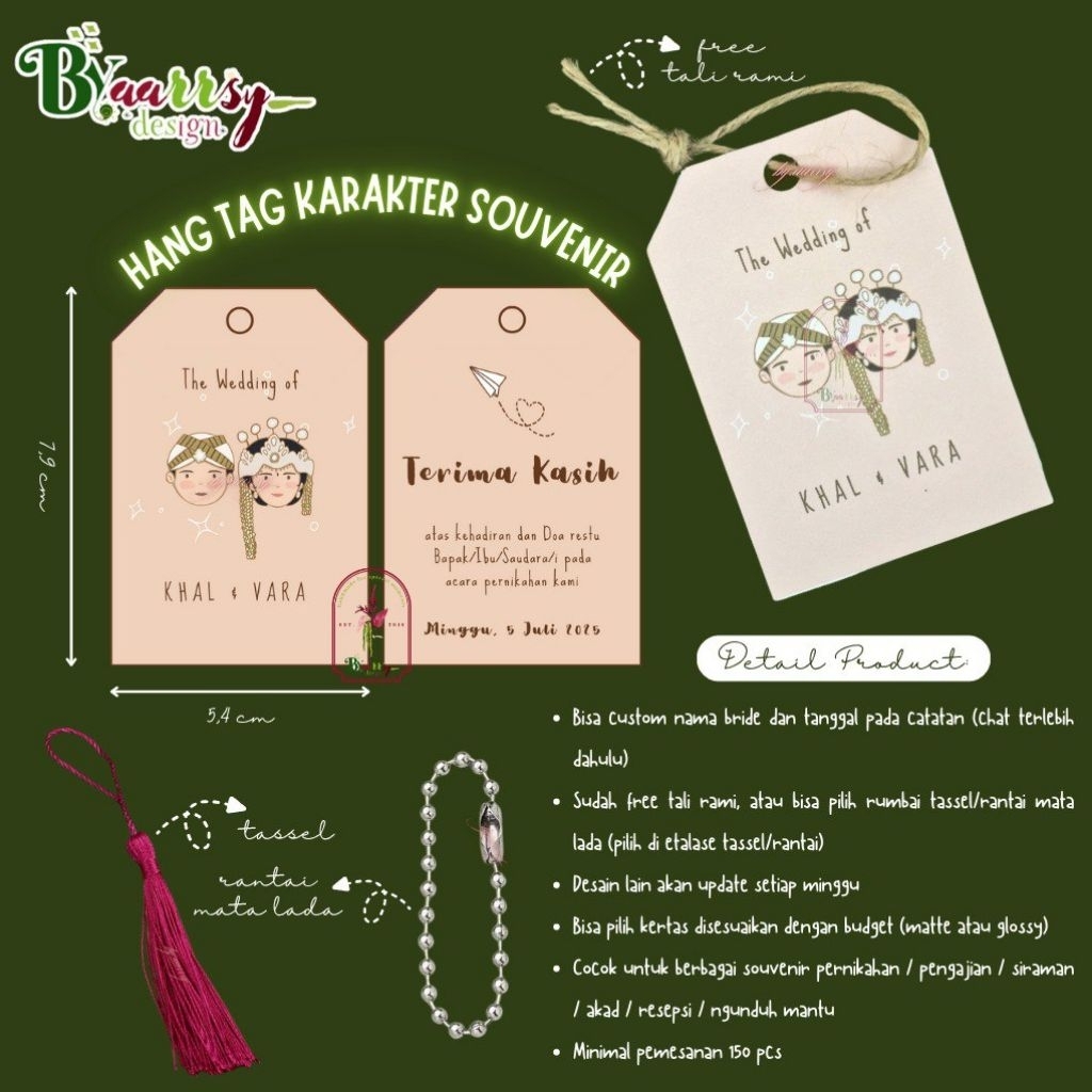 HANG TAG KARAKTER | HANG TAG SOUVENIR PERNIKAHAN