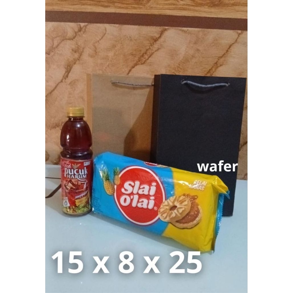 

(1pak) Tas kertas Wafer/ Tas kertas 15x25 / tas kertas coklat Kraft/ tas kertas hitam wafer