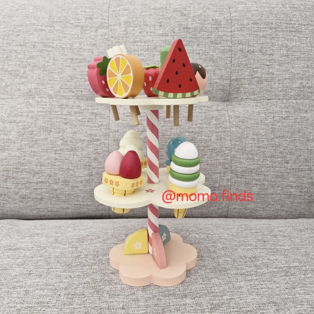 Preloved Mother Garden mainan kayu es krim 2 tingkat - mainan kayu anak - wooden toys
