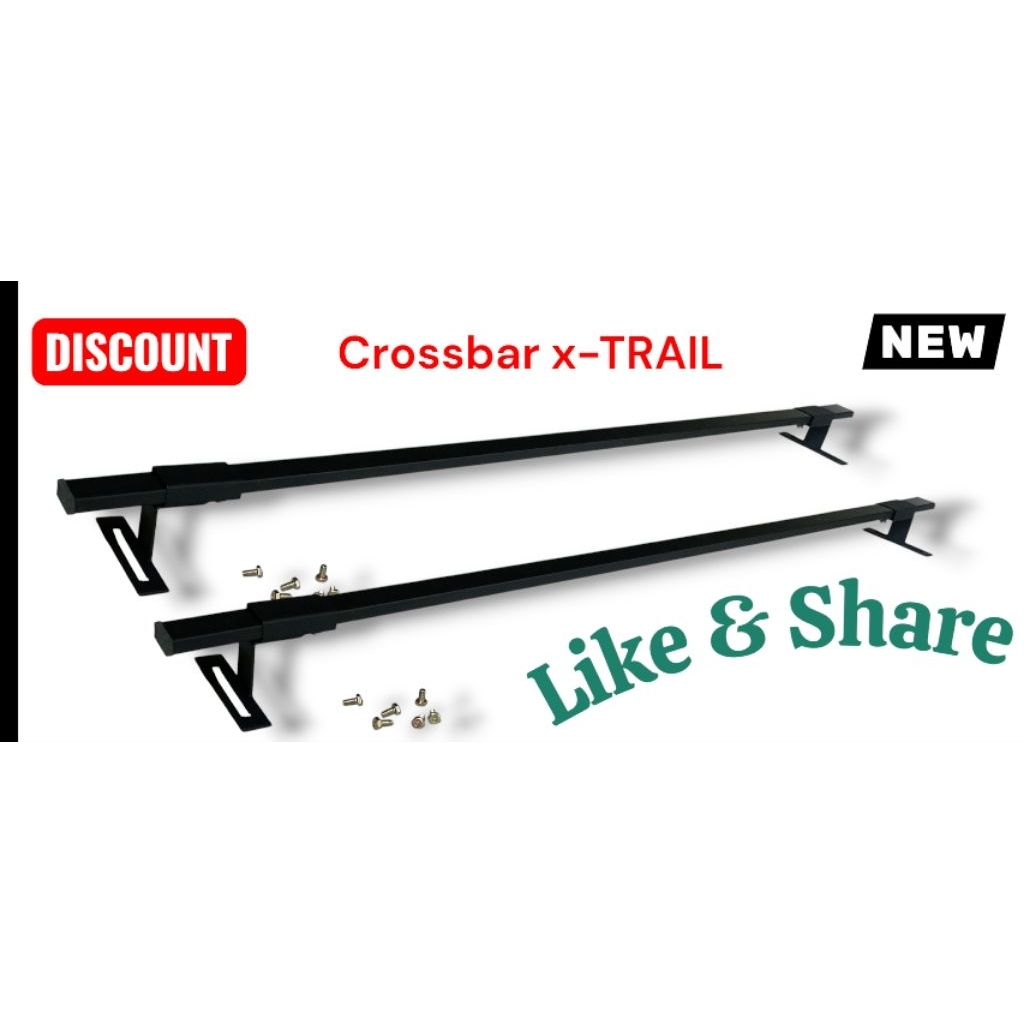 (23) Crossbar x-TRAIL besi 1 set+ Bracket For x-TRAIL T30 T31
