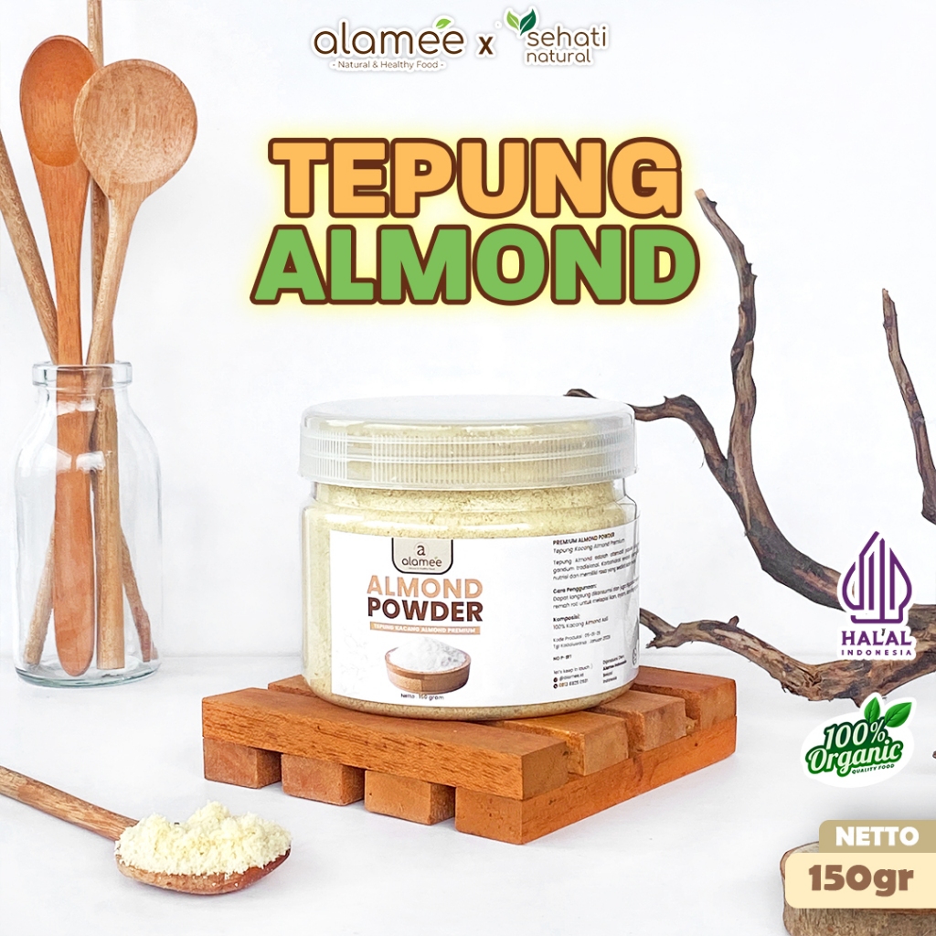 

ALAMEE Tepung Almond PREMIUM Bubuk Almond Powder Almond Flour Tanpa Campuran Gluten FREE 150gr
