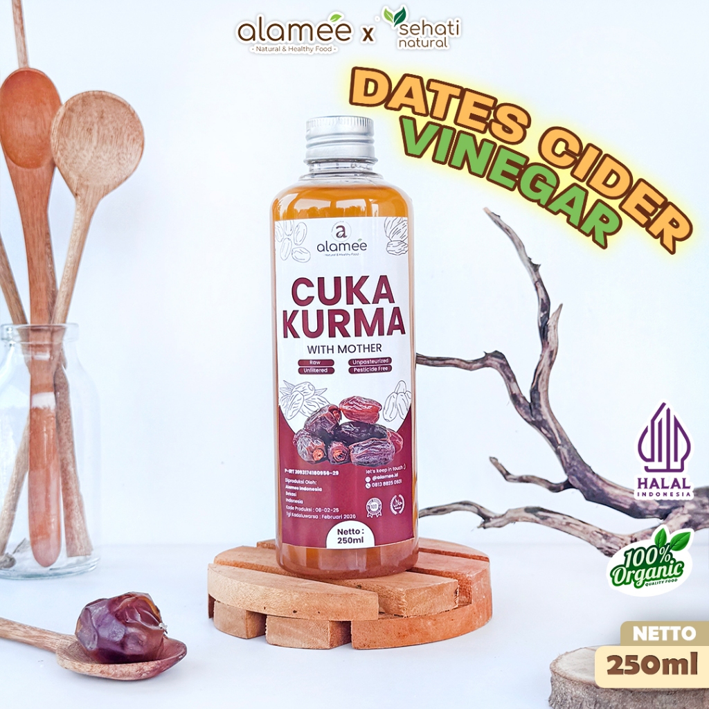 

ALAMEE Cuka Kurma With Mother Original Dates Cider Vinegar Fermentasi Probiotik Herbal 250ml