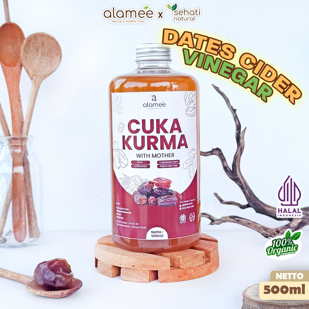 

ALAMEE Cuka Kurma With Mother Original Dates Cider Vinegar Fermentasi Probiotik Herbal 500ml
