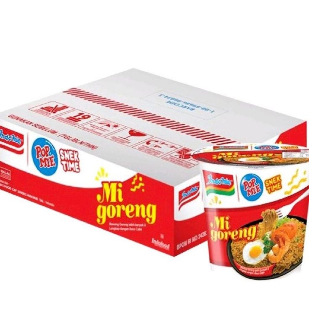 MIE INSTAN CUP POP MIE GORENG 1 DUS ISI 12 PIECES CUP