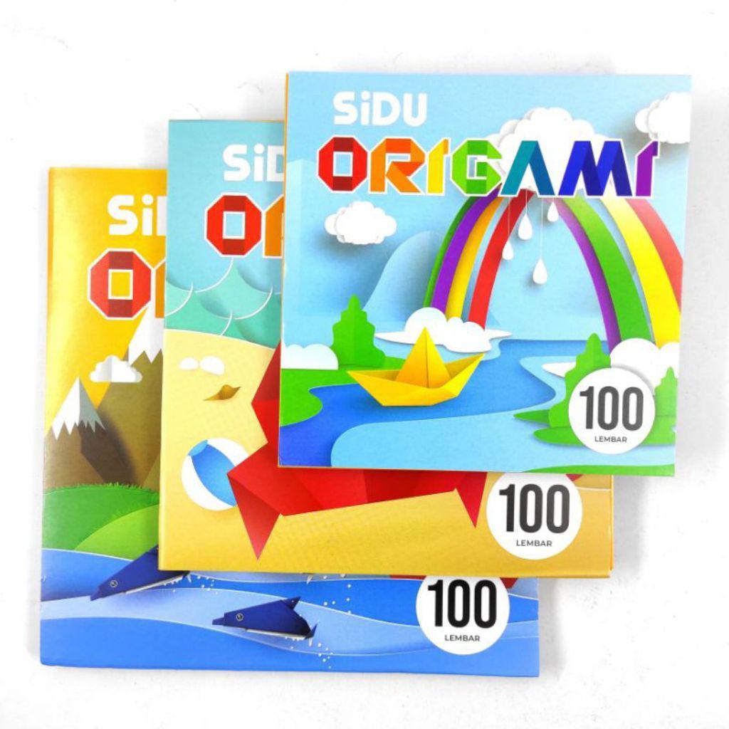 

(100 LEMBAR) ORIGAMI WARNA SIDU/KERTAS LIPAT SIDU WARNA UKURAN BESAR (16X16CM) DAN KECIL (12X12CM)
