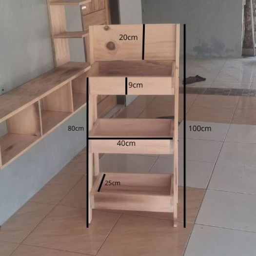 Rak Buah Rak Display Susun Full Kayu Rak Sayur Wooden Vegetable Fruit