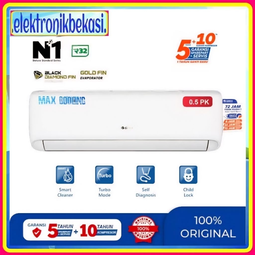 AC GREE GWC 05N1 / AC GREE 0.5 PK DELUXE STANDAR / GREE GWC 05N1 / AC GREE 05 N1 ½ PK