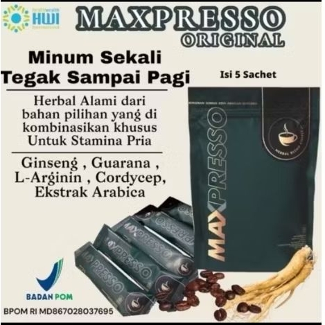 

Kopi Maxpresso Kopi Ginseng Untuk Stamina Laki dan Perempuan