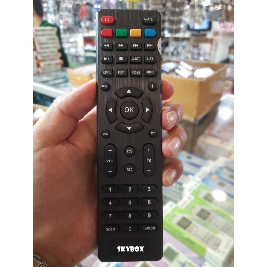 Original Tanpa Setting- Remote Remot receiver Parabola SKYBOX A1 Plus Baterai 2 Pcs ke TV HD
