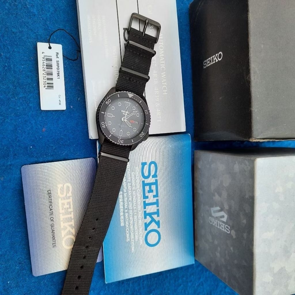 Seiko 5 Automatic SRPD79K1 All Black Blackout SRPD79 4R36-07G0