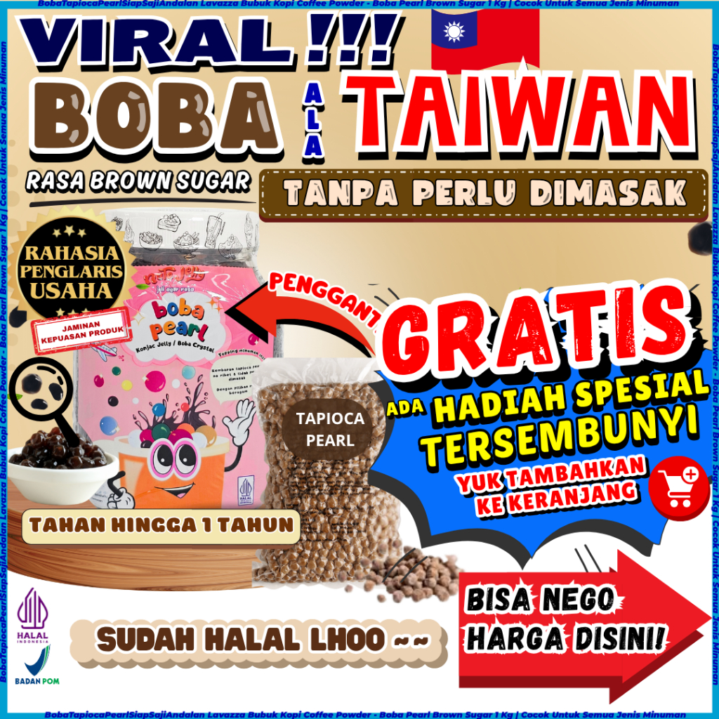 

BobaTapiocaPearlSiapSajiAndalan Lavazza Bubuk Kopi Coffee Powder - Boba Pearl Brown Sugar 500 Gram | Cocok Untuk Semua Jenis Minuman