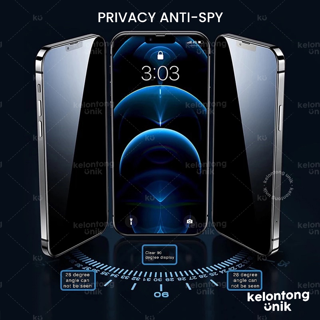 KELONTONG UNIK | PRIVACY & MATTE / CLEAR & GLOSSY - Auto Align Tech Tempered Glass Screen Protector 