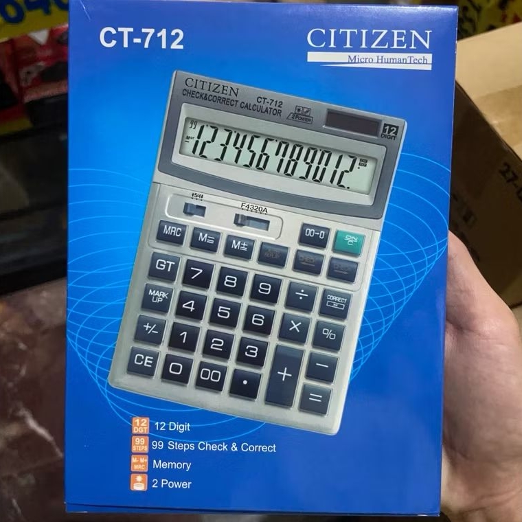 

TERMURAH‼️KALKULATOR DAGANG CITIZEN BESAR CT-712 / 12 DIGIT CHECK AND CORRECT