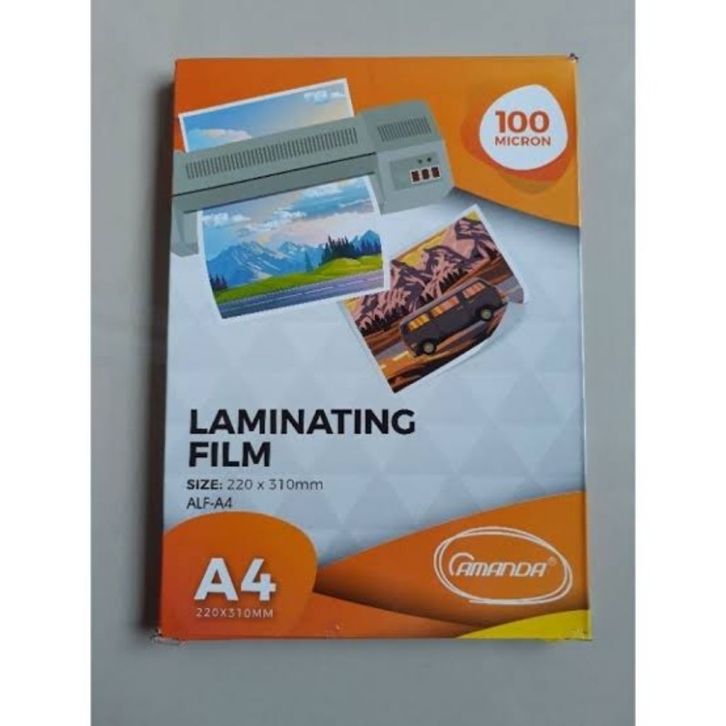 

Plastik Laminating A4 Amanda 100micron isi 100 lembar 220 x 310mm