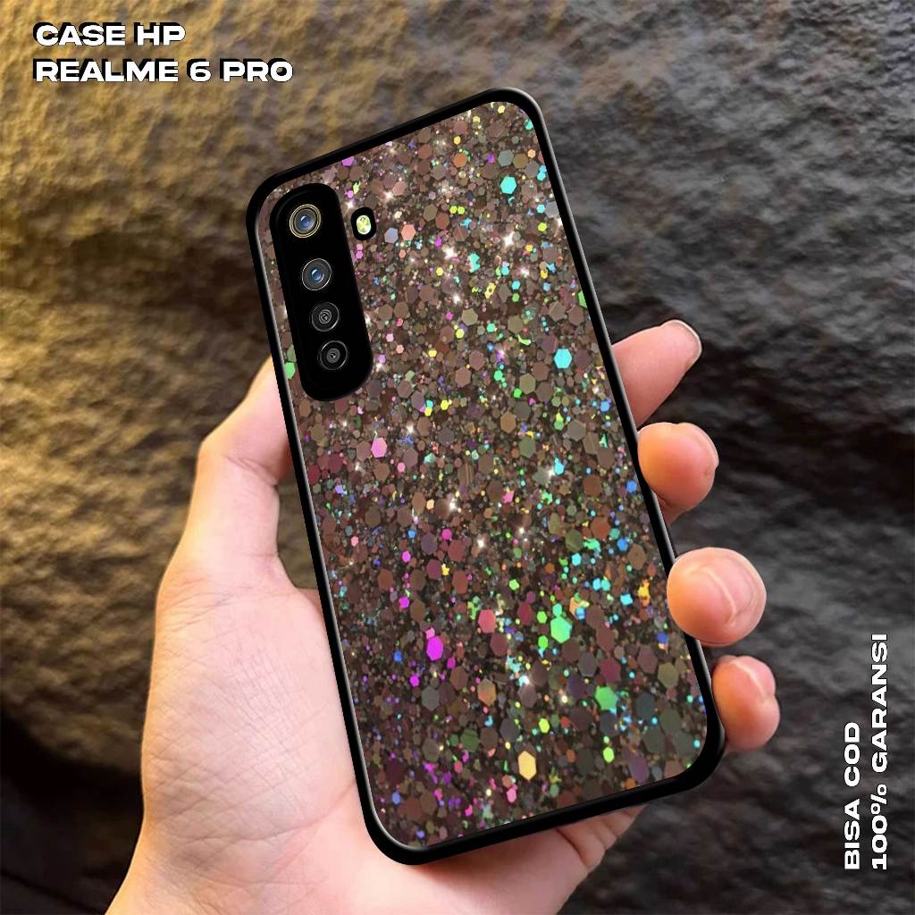 Case REALME 6 PRO -  Softcase Premium Matte Hard Case - Case Hologram Glossy Motif GLITTER