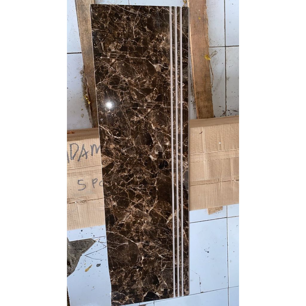 Stepnosing Granit Tangga motif MARMER CORAK COKLAT DAMASCO BROWN 30X80,20X80