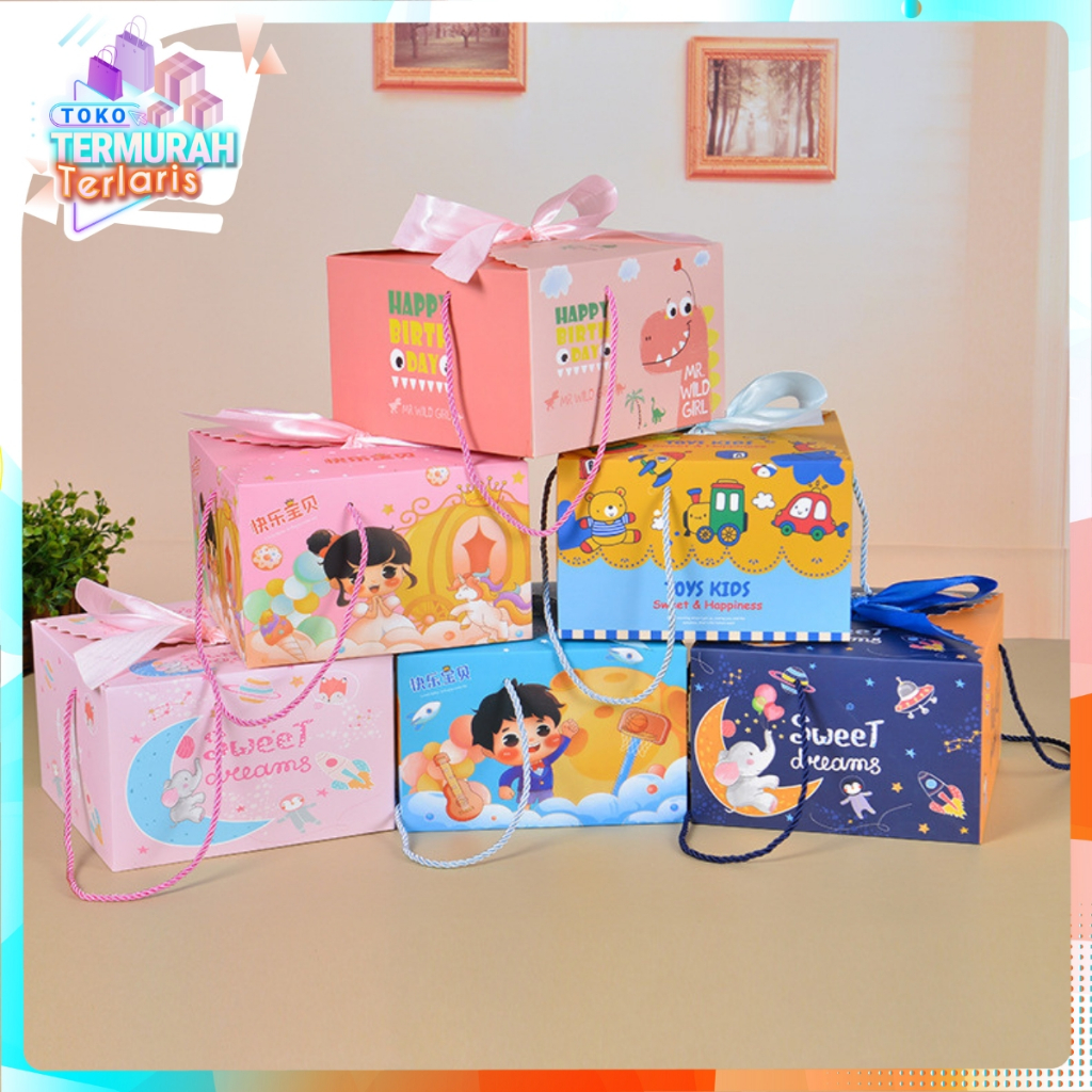 

TTT Goodie Bag Ulang Tahun Anak Motif Kartun Kotak Kado Berpita Tas Bingkisan Hadiah Hampers Ulang Tahun Anak Paper Bag Snack Karakter Kotak Souvenir Box Kue Tentengan Souvenirs Party Supplies