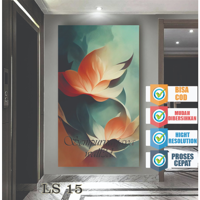 Stiker dinding motif bunga 3d, stiker dinding motif bunga 3d tempel, stiker dinding motif bunga