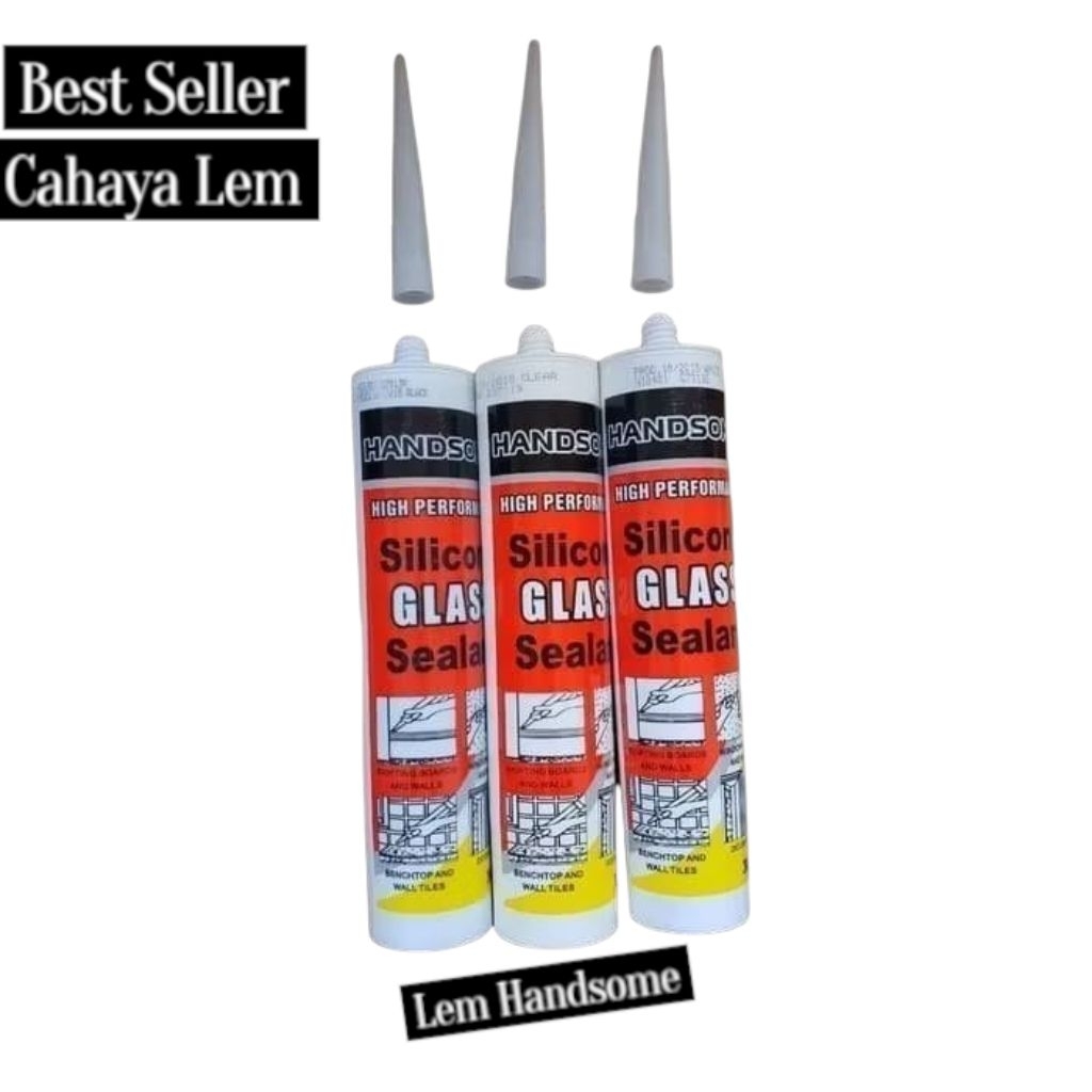 Sealant Lem silikon Lem kaca handsome 300 ML warna coklat