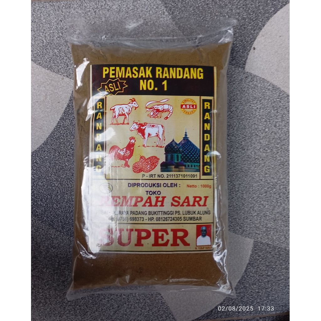 

Pemasak Randang No 1 REMPAH SARI 1 Kg
