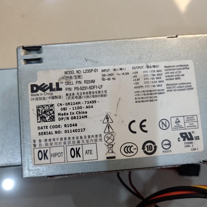 POWER SUPPLY PSU DELL OPTIPLEX 760/780/790/960/980 SFF ( BERGARANSI )