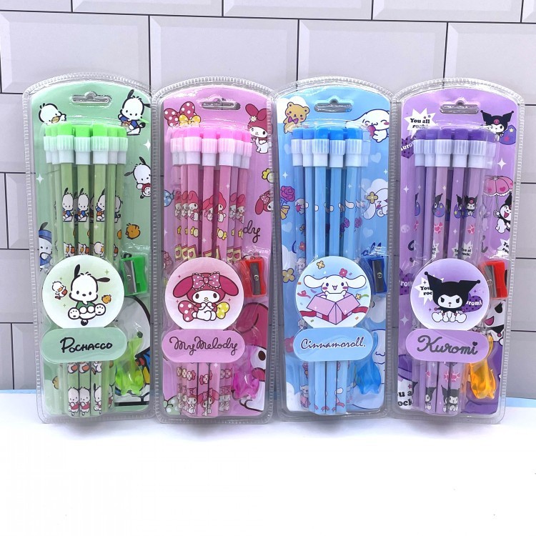 

3662 Pensil kayu 2B isi 12 Karakter Sanrlo Kur0mi Moroll Free rautan