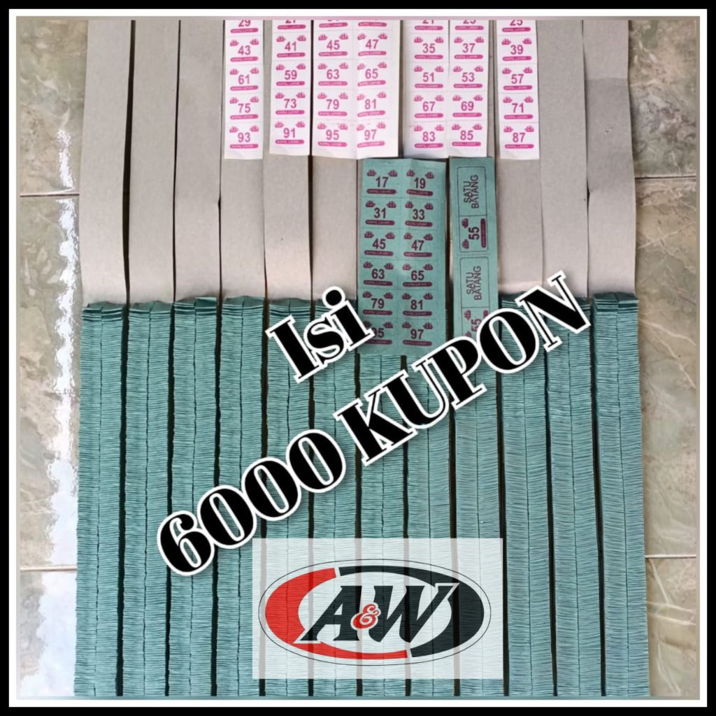 

KUPON KERTAS MANILAH KOSONGAN CABUTAN isi 6000 KuPON BONUS KERTAS DUPLEK