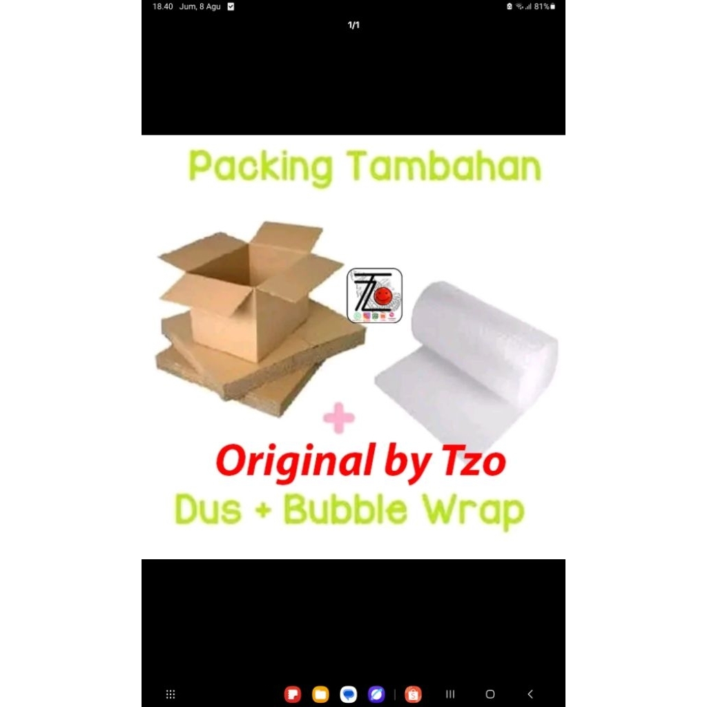

packing Tambahan (kardus dan buble wrap)