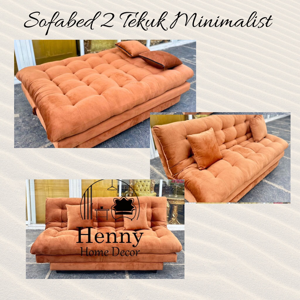 Henny Furniture Sofa Bed 2 Tekuk Minimalist / Sofa Santai Ruang TV