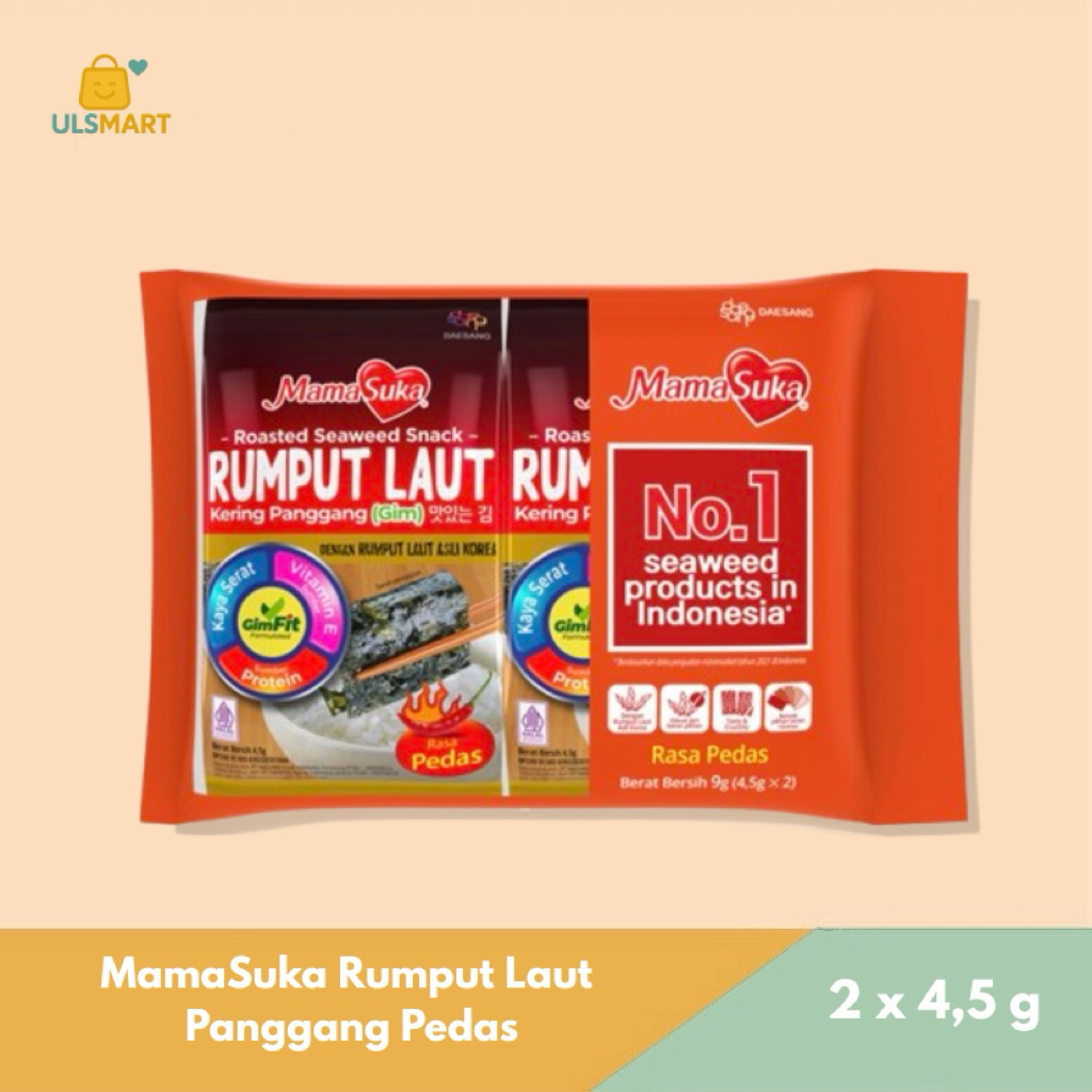 

MamaSuka Rumput Laut Panggang Pedas 2 x 4,5 g