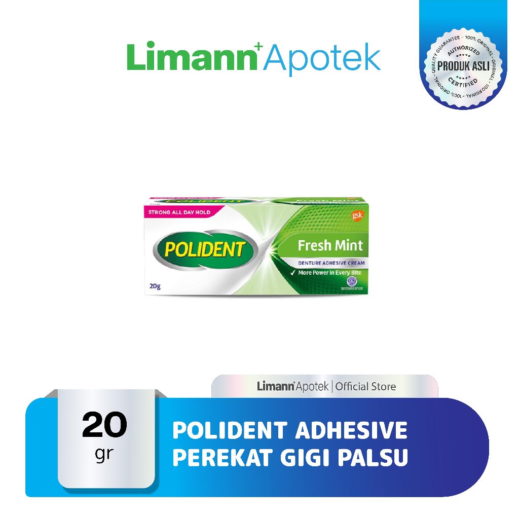 POLIDENT Fresh Mint Perekat Gigi Palsu / Polident Lem Gigi